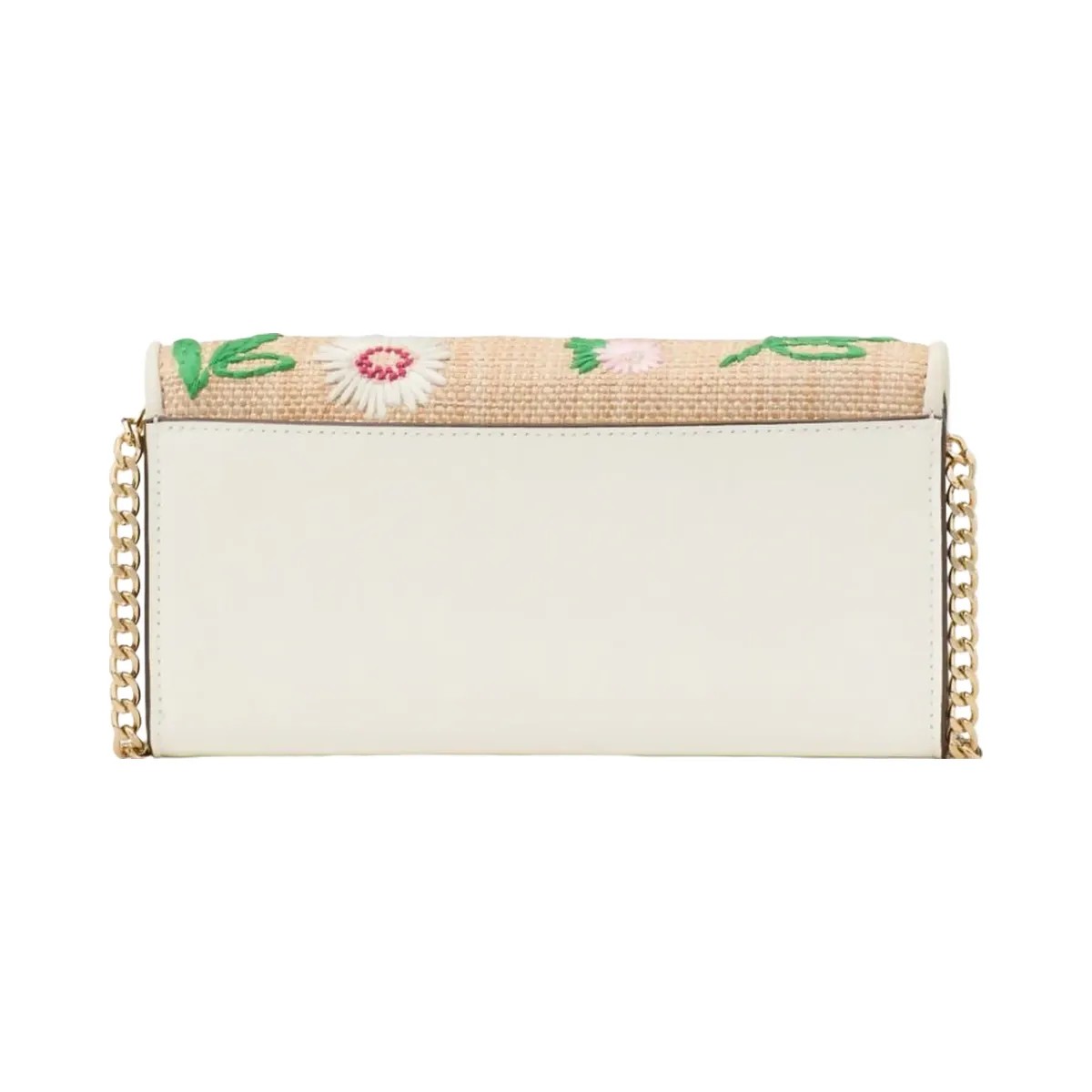 Kate Spade Phoebe Straw Turnlock Wallet on chain Natural Multi - HypeFly India View 5