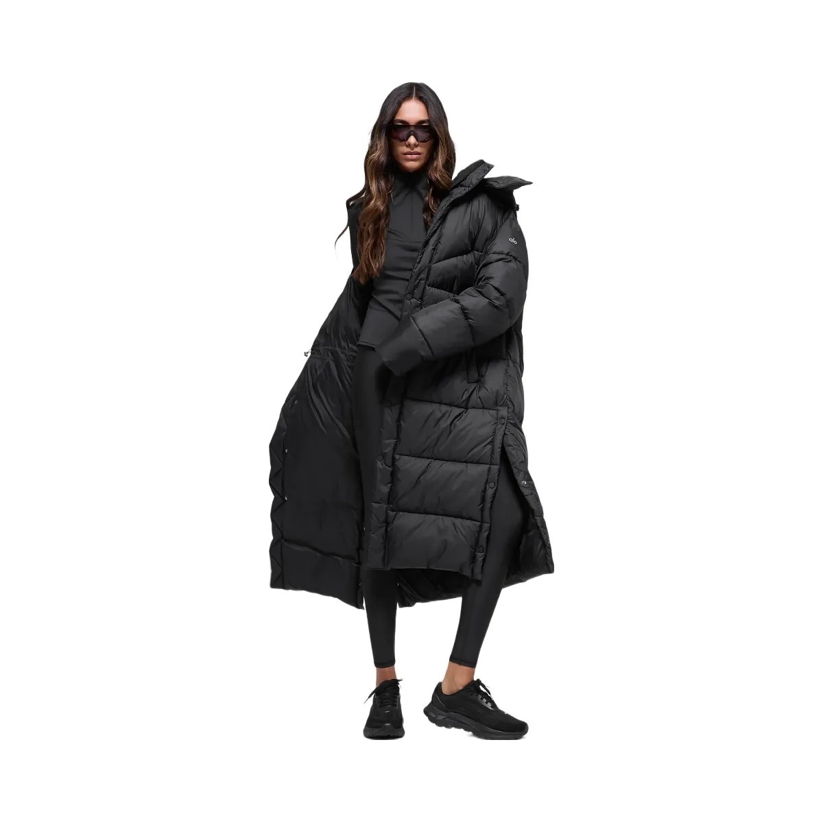 Alo Women's Gold Rush Puffer Trench - Black - HypeFly India View 6