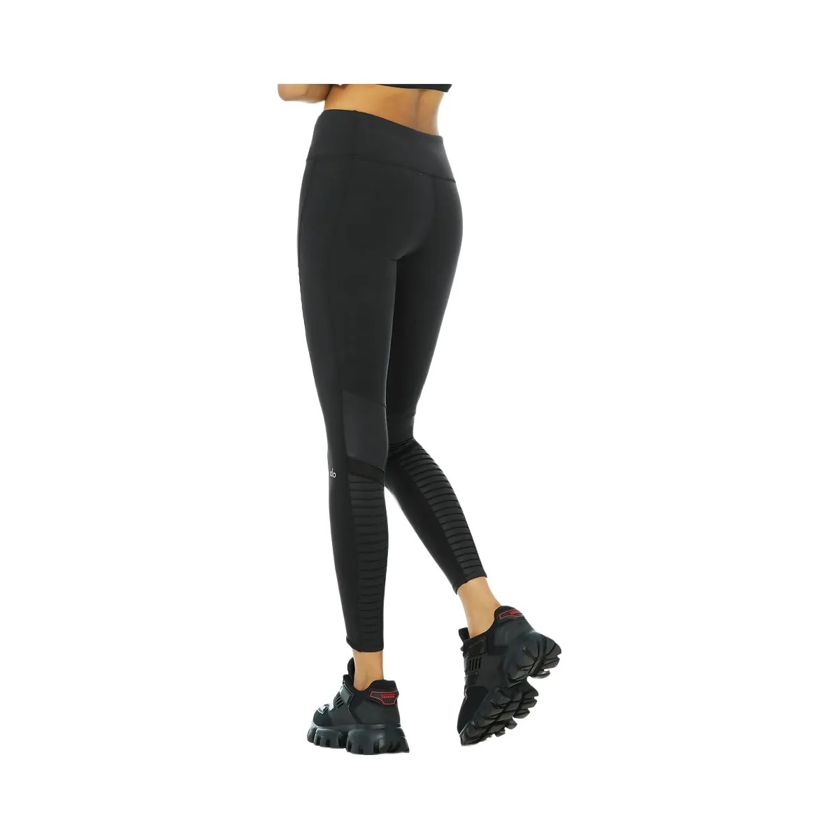 Alo Women's Moto Legging - Black/Black Glossy - HypeFly India View 3