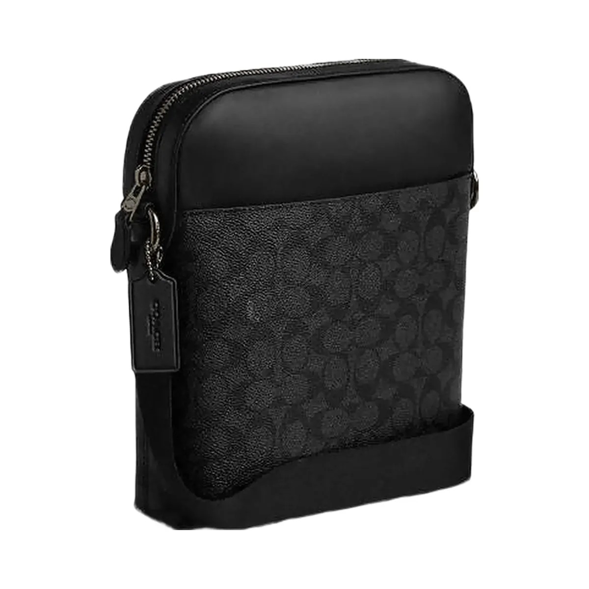 Coach Houston Flight Bag In Signature Canvas Signature Canvas-Gunmetal-Charcoal-Black - HypeFly India View 3