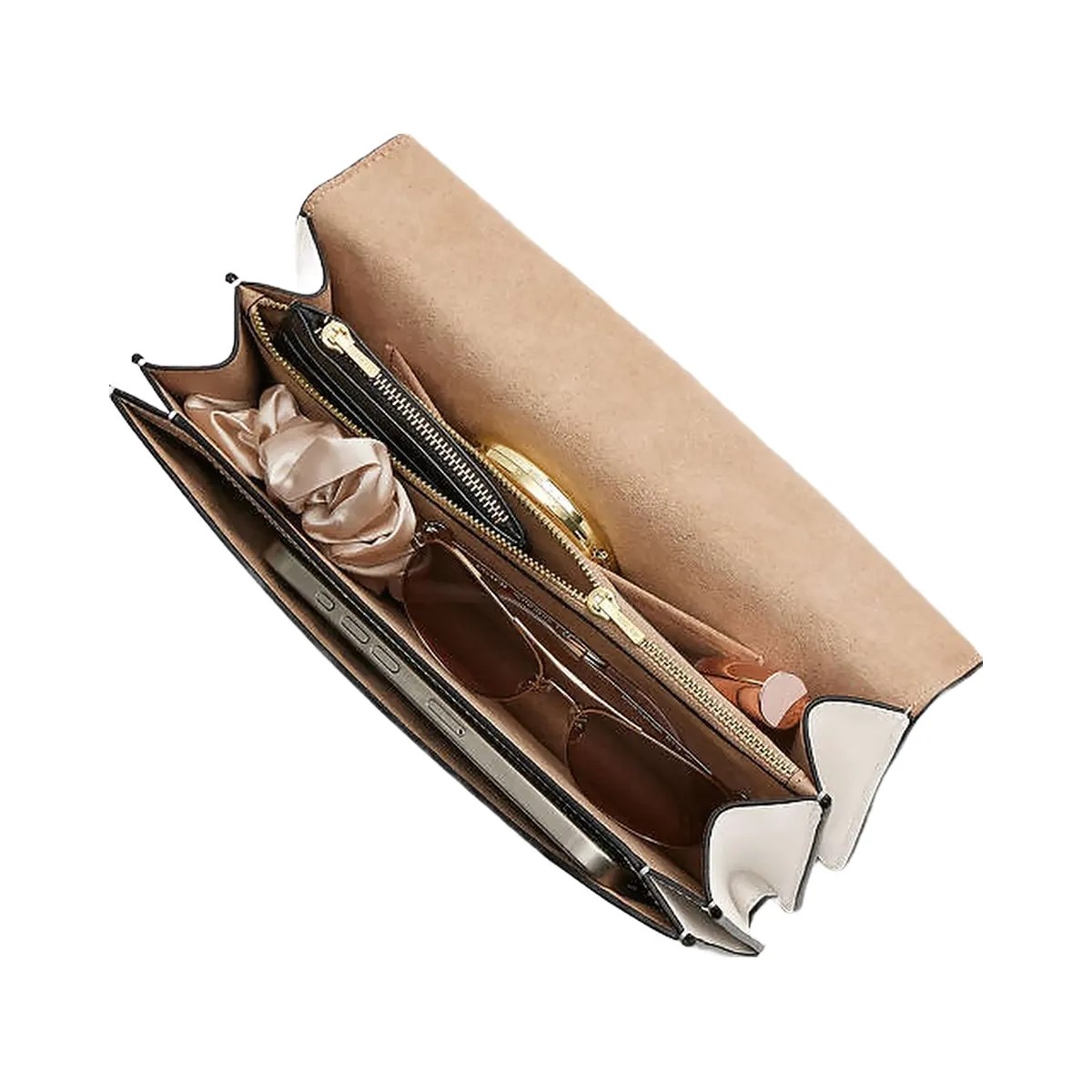 Coach Klare Envelope Crossbody Bag Calf Leather-Gold-Chalk - HypeFly India View 4