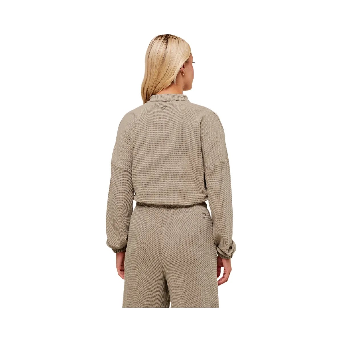 Gymshark Waffle Midi Zip Up Jacket - Lifestyle Brown - HypeFly India View 2