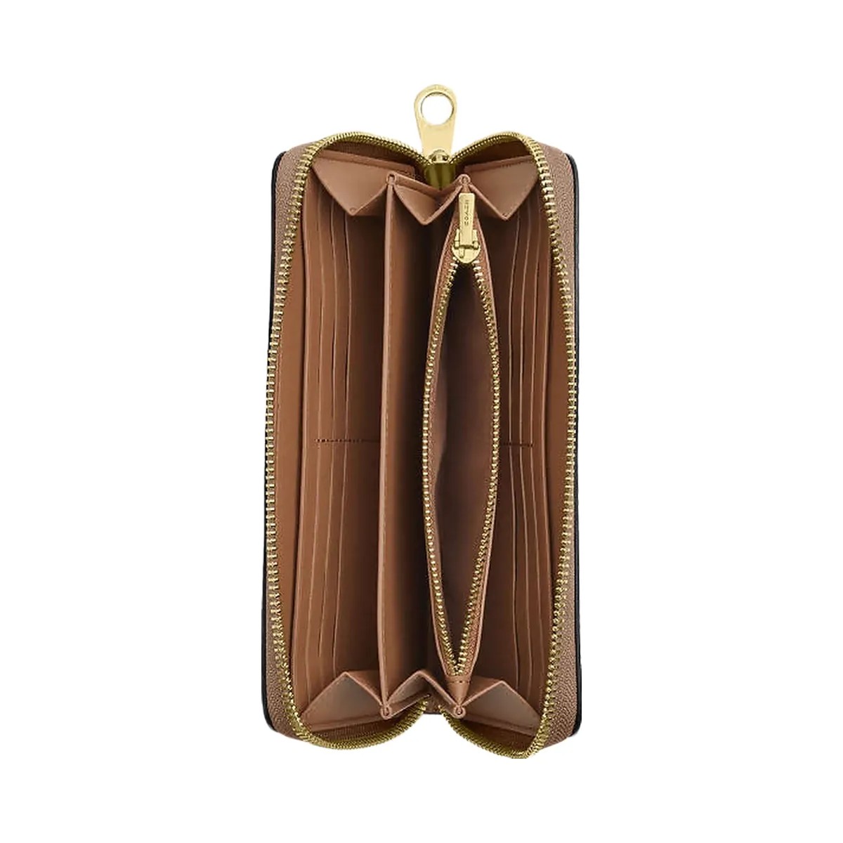 Coach Long Zip Around Wallet In Signature Canvas Signature Canvas-Gold-Tan-Brown - HypeFly India View 2