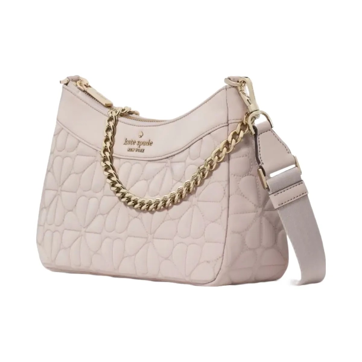 Kate Spade Flower Quilted Fabric Convertible Crossbody Cozy Grey - HypeFly India View 3