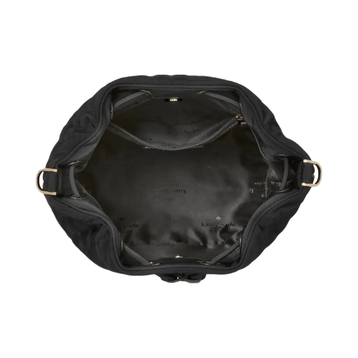 Kate Spade Flower Quilted Fabric Bucket Bag Black - HypeFly India View 4