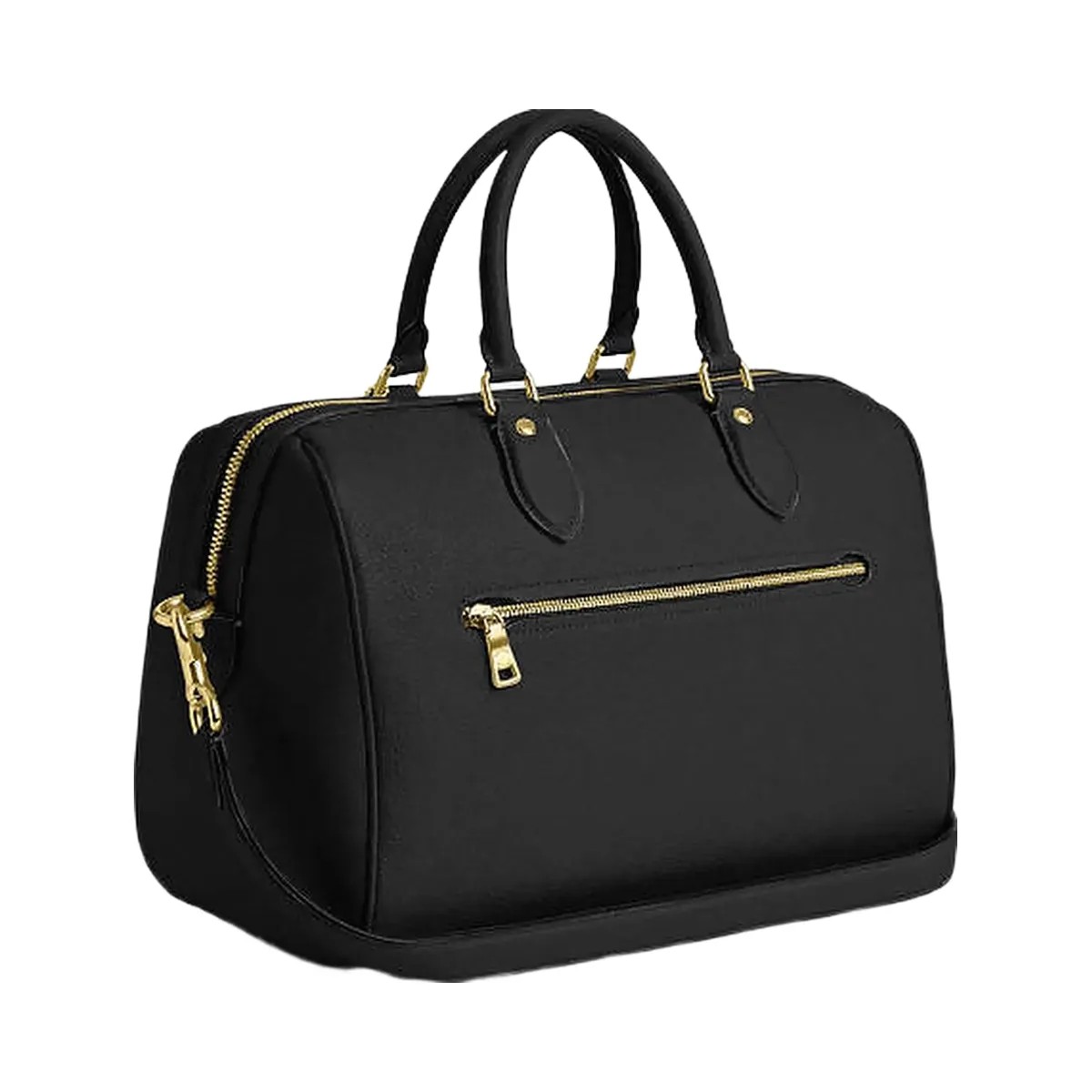 Coach Rowan Large Satchel Bag Pebbled Leather-Gold-Black - HypeFly India View 4