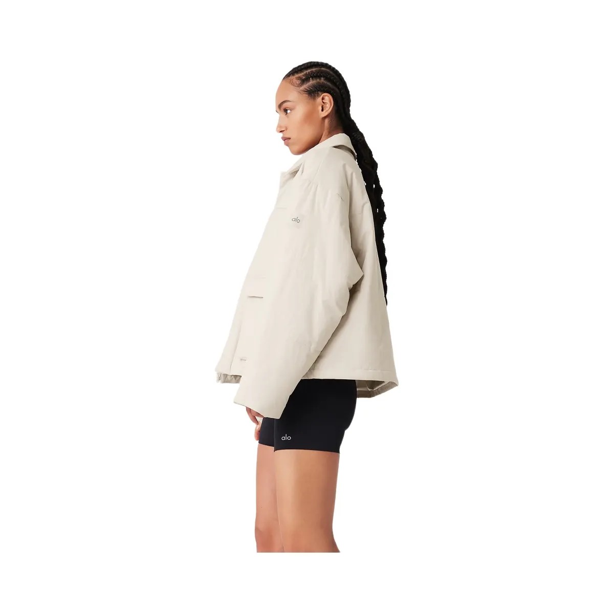 Alo Women's Voyage Utility Cargo Jacket - Bone - HypeFly India View 4