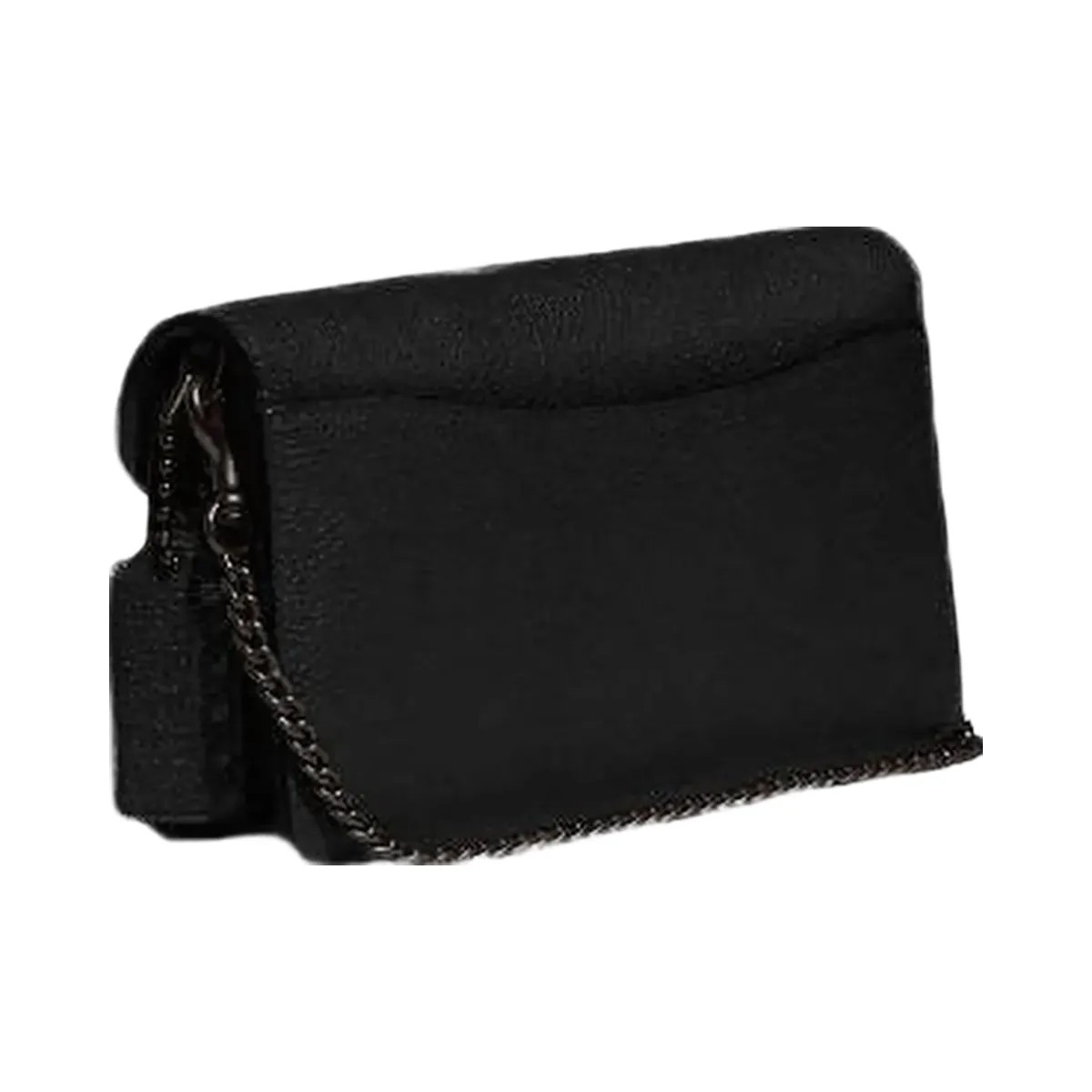 Coach Tabby Chain Clutch Polished Pebble Leather-Pewter-Black - HypeFly India View 3