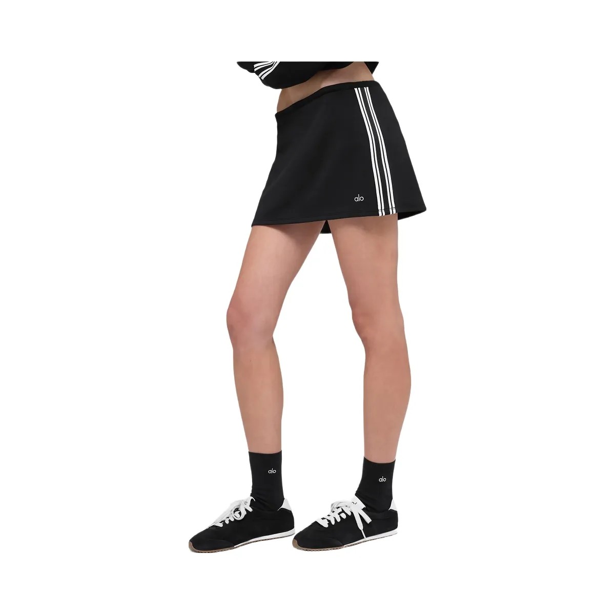 Alo Women's Track Star Mini Skirt - Black - HypeFly India View 4