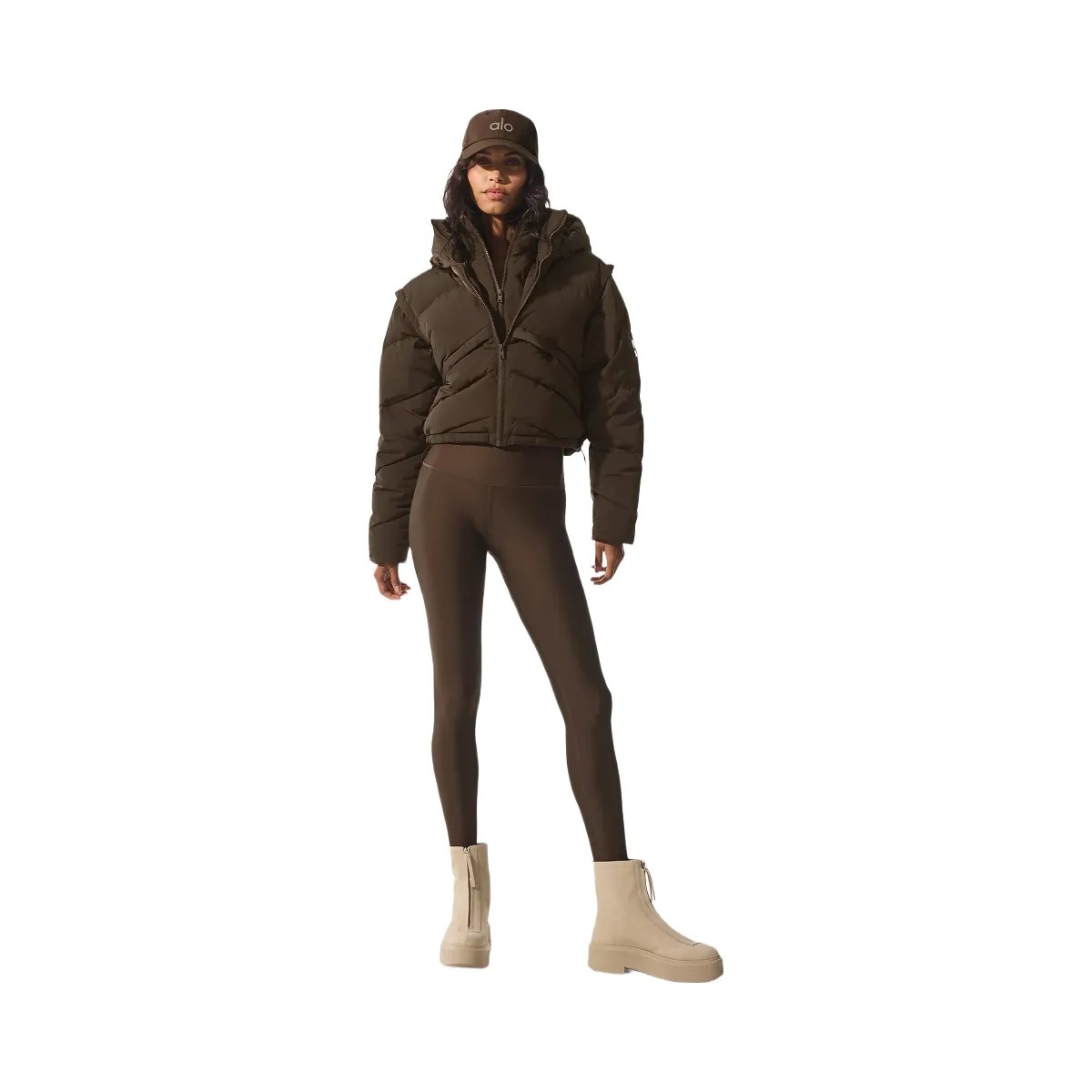 Alo Women's Glacier Puffer - Espresso - HypeFly India View 5