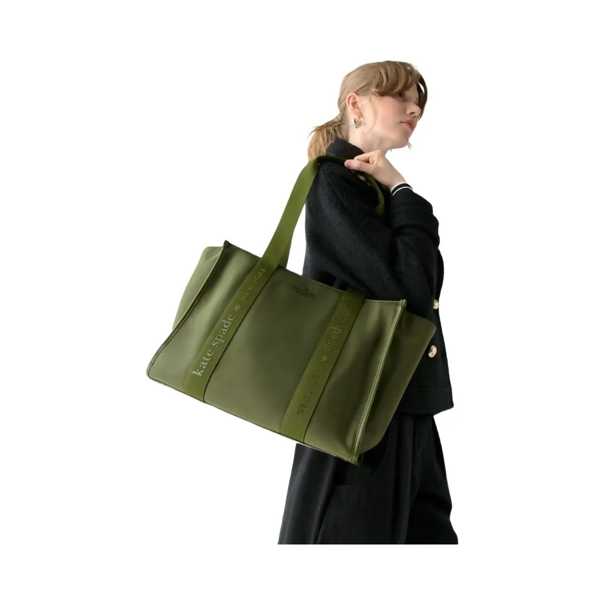 Kate Spade Kip Nylon Large Tote Enchanted Green - HypeFly India View 4