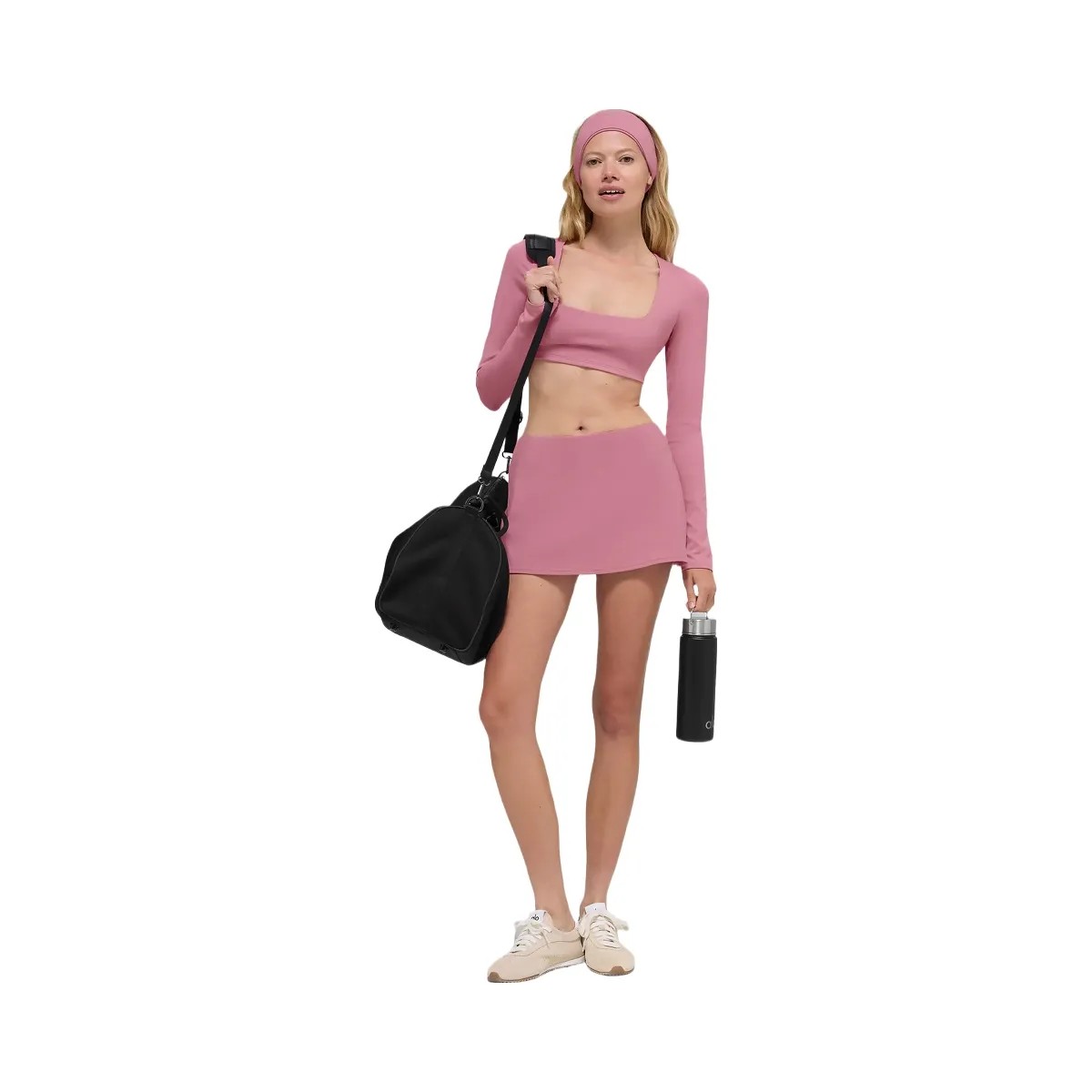 Alo Women's ALO Softsculpt Precision Long Sleeve Bra - Pink Wild Rose - HypeFly India View 5