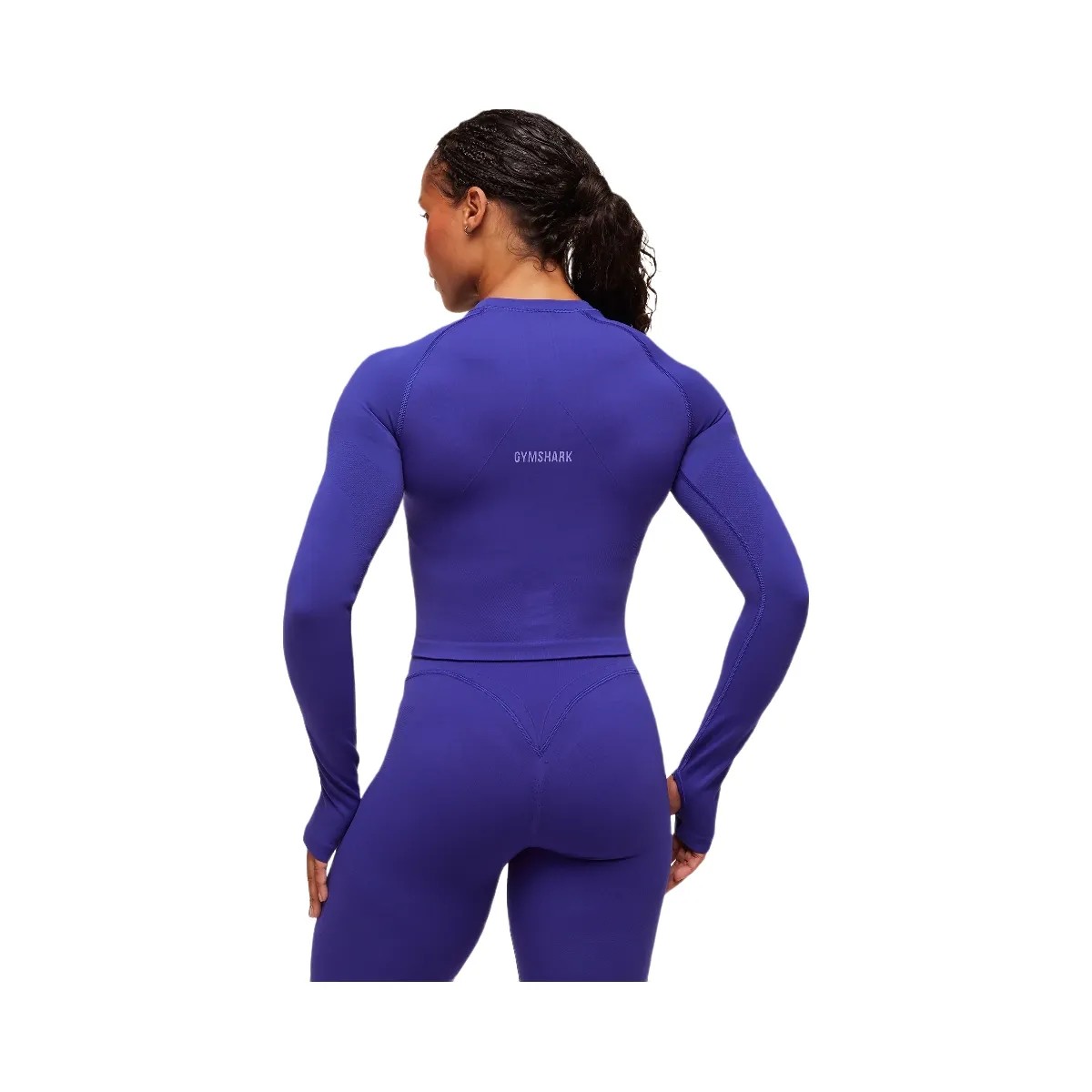 Gymshark Activate Long Sleeve Crop Top - Cobalt Purple - HypeFly India View 3