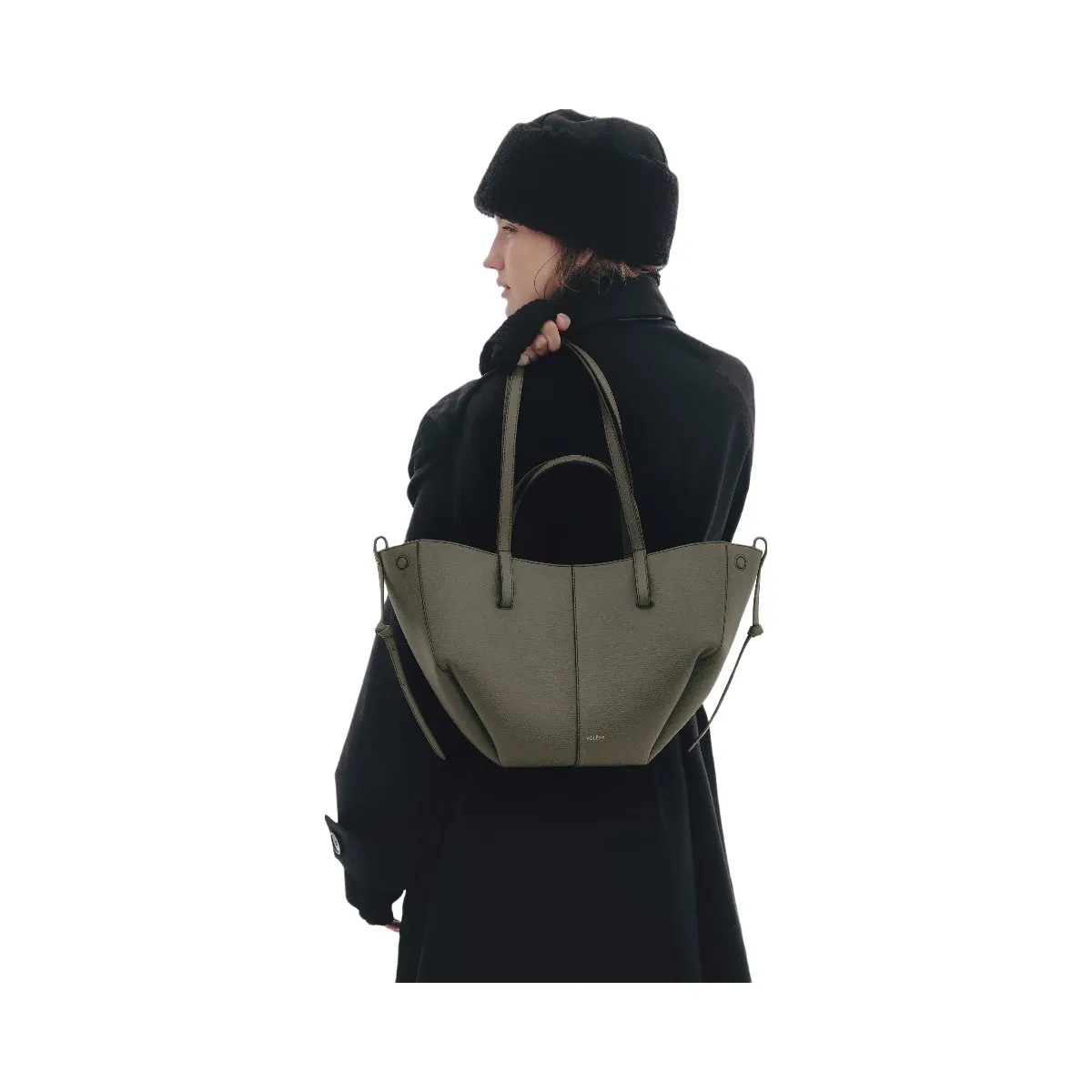 Polene Cyme Mini Textured Smoky Green - HypeFly India View 4