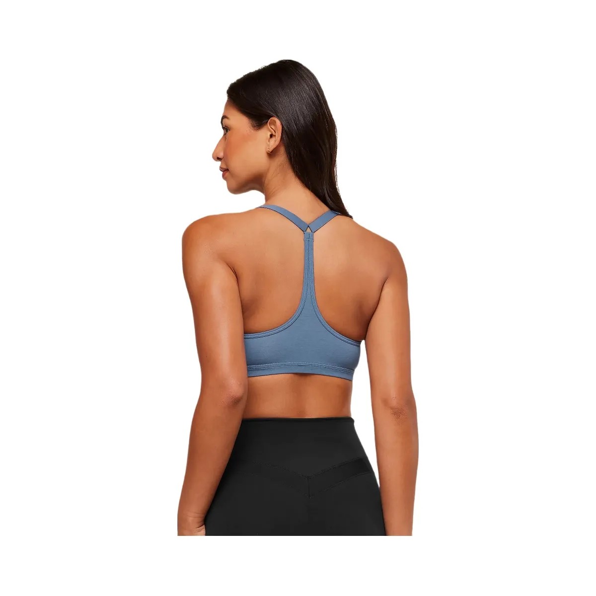 Gymshark Cotton Racerback Sports Bra - Worn Blue - HypeFly India View 3