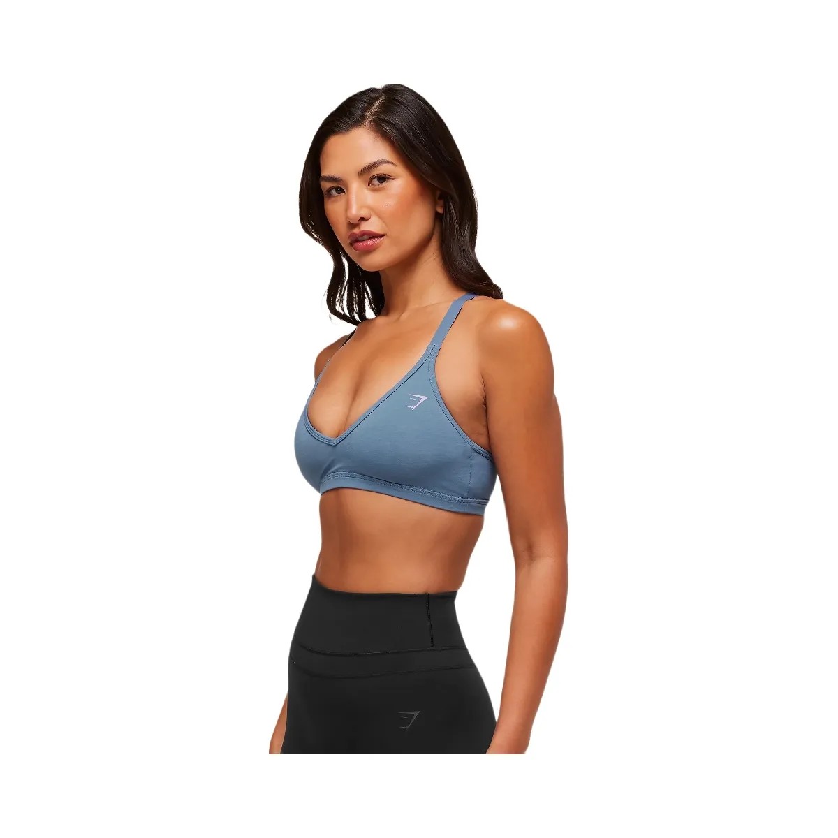 Gymshark Cotton Racerback Sports Bra - Worn Blue - HypeFly India View 4