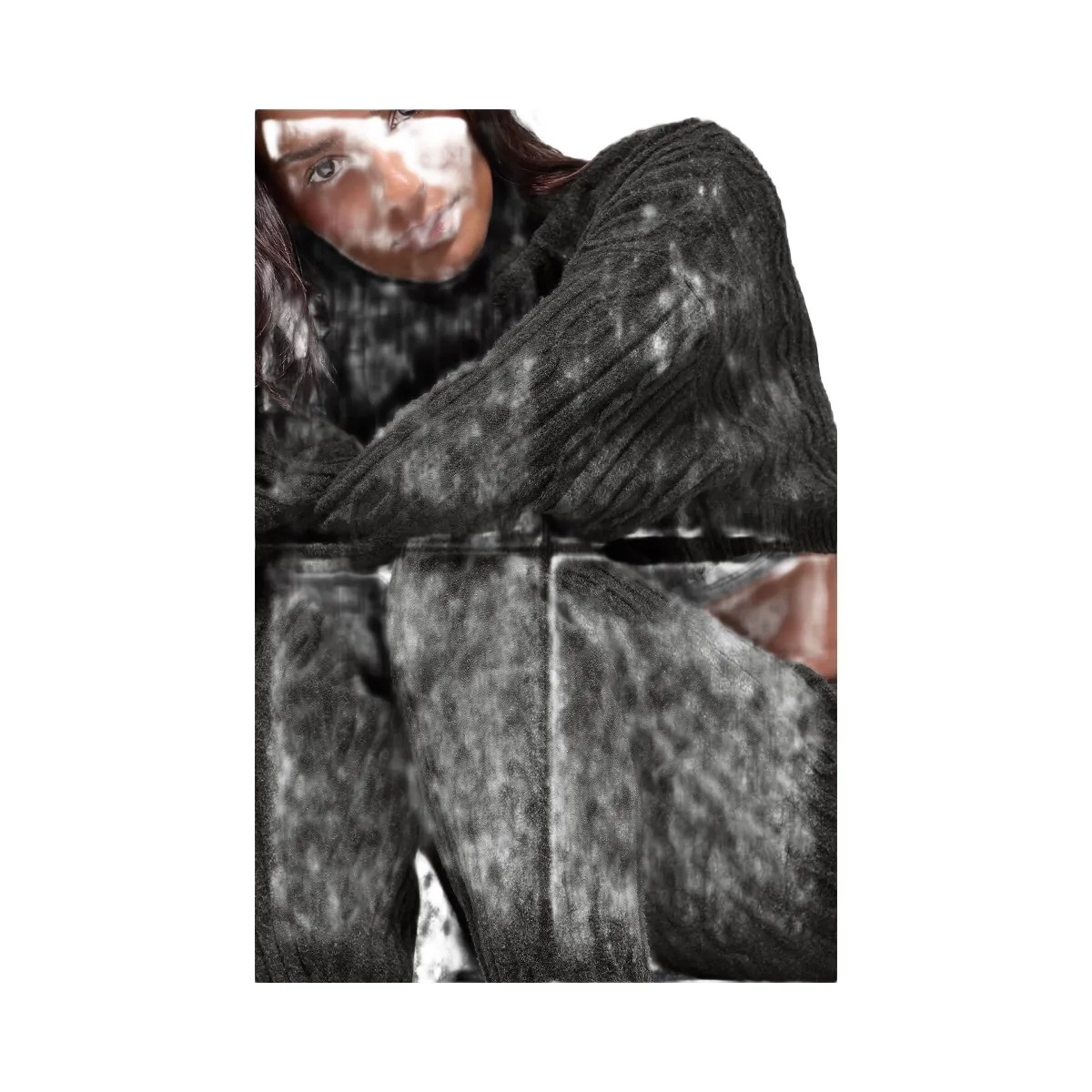 Alo Women's Cable Knit Winter Bliss Pant - Dark Heather Grey - HypeFly India View 4