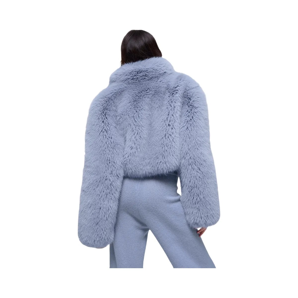 Alo Women's Opulent Faux Fur Cropped Jacket - Winter Frost - HypeFly India View 4
