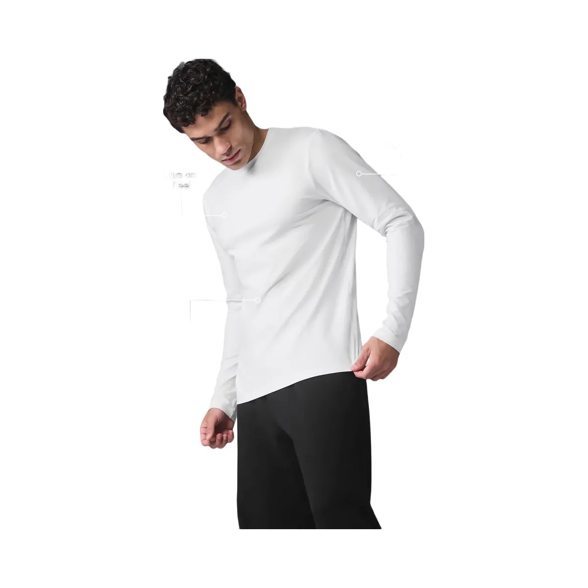Alo Men's Conquer Reform Crewneck Long Sleeve - White - HypeFly India View 2