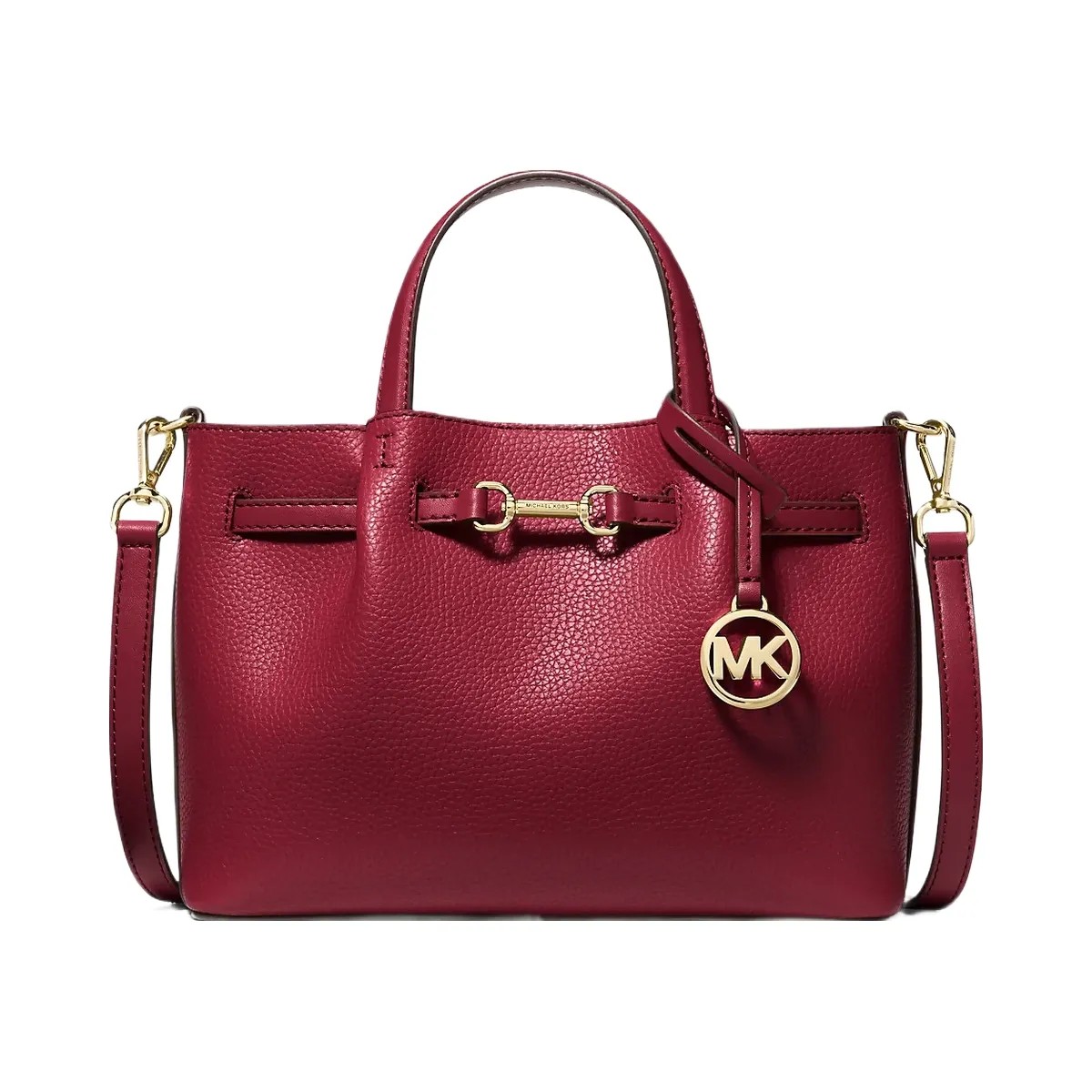 Michael Kors Carson Small Pebbled Leather Satchel Cherry - HypeFly India View 1