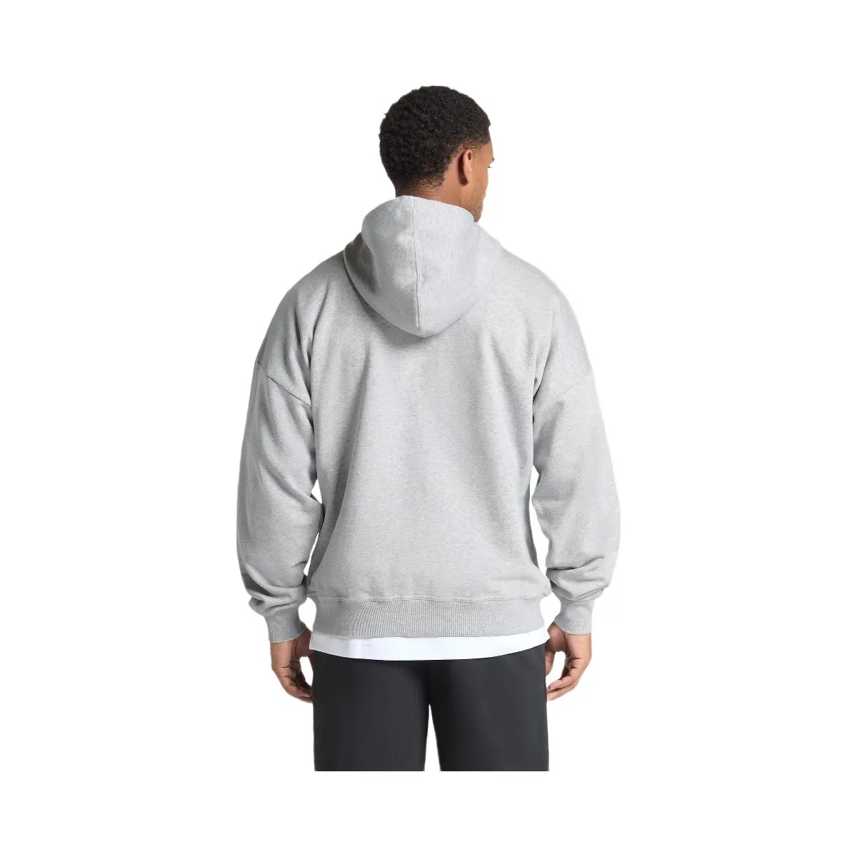 Gymshark Crest Oversized Zip Up Hoodie - Light Grey Core Marl - HypeFly India View 3
