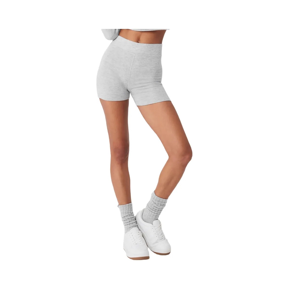 Alo Women's Alolux High-Waist Me Time Short - Athletic Heather Grey - HypeFly India View 4