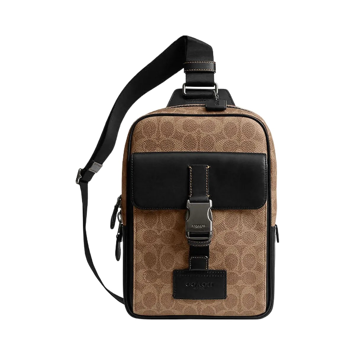 Coach Track Pack In Signature Canvas Qb-Tan-Black - HypeFly India View 1