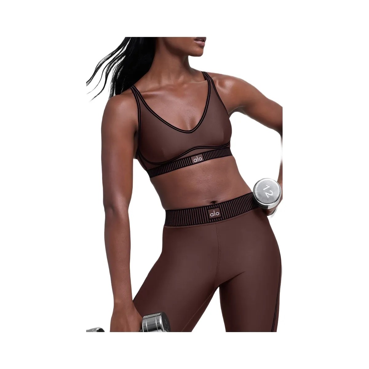 Alo Women's Airlift Line Up Bra - Brownstone - HypeFly India View 4