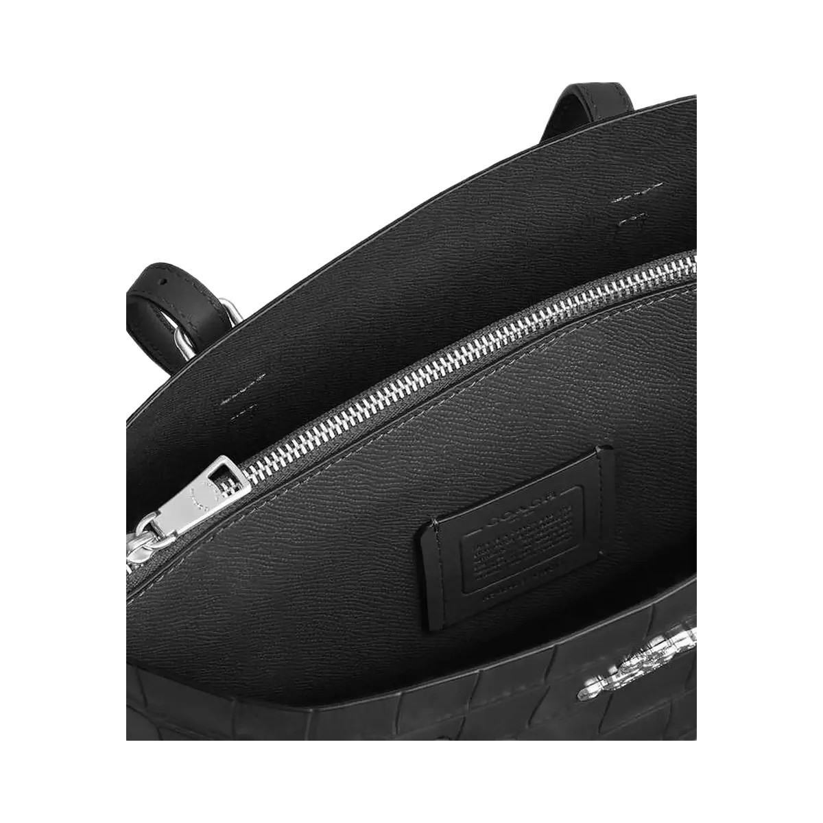 Coach Mollie Tote Bag 25 Novelty Leather-Silver-Black - HypeFly India View 4