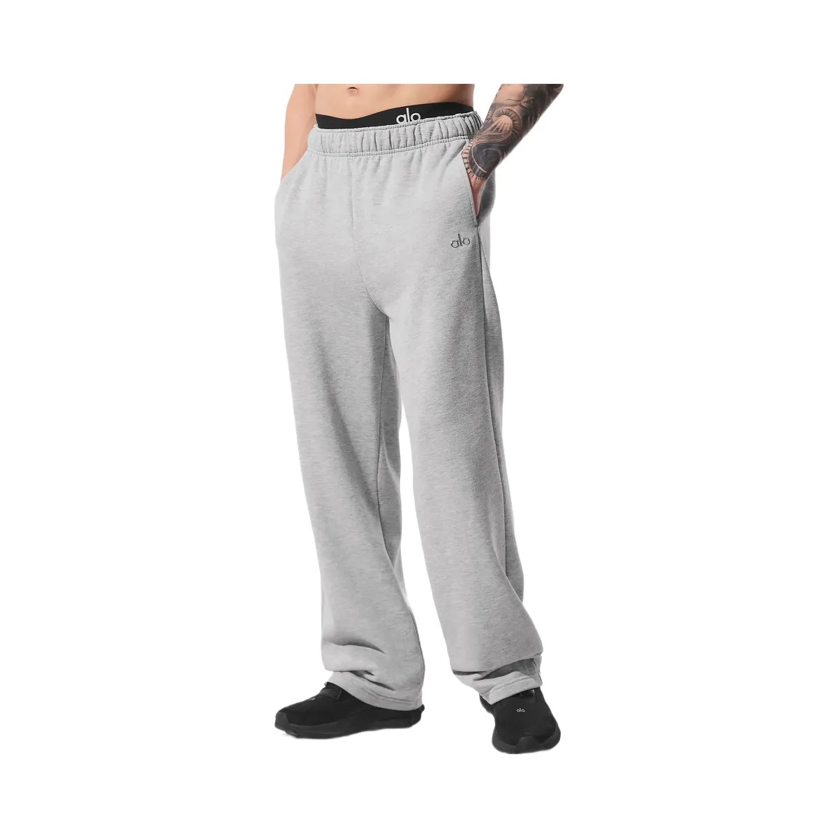 Alo Men's Accolade Straight Leg Sweatpant - Athletic Heather Grey - HypeFly India View 5