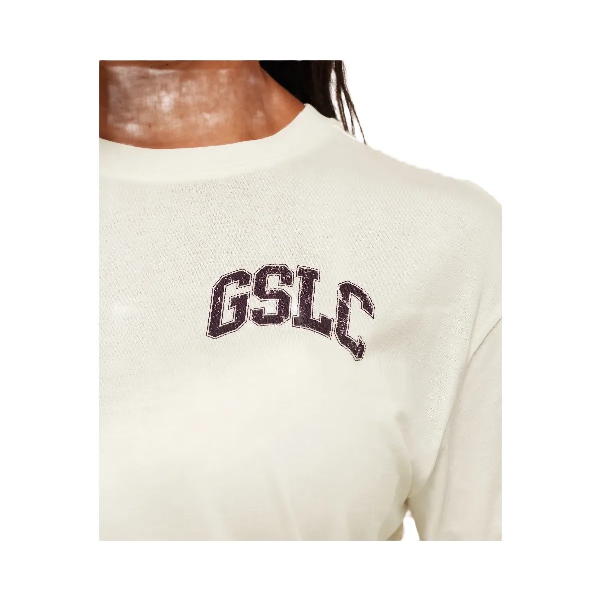 Gymshark GSLC Graphic Oversized Long Sleeve Top - Soft White - HypeFly India View 3