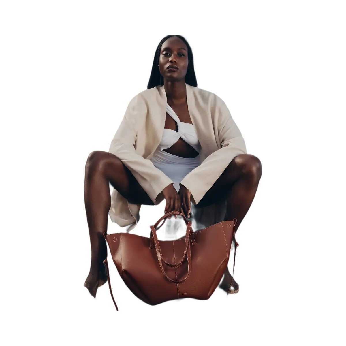 Polene Cyme Textured Cognac - HypeFly India View 3