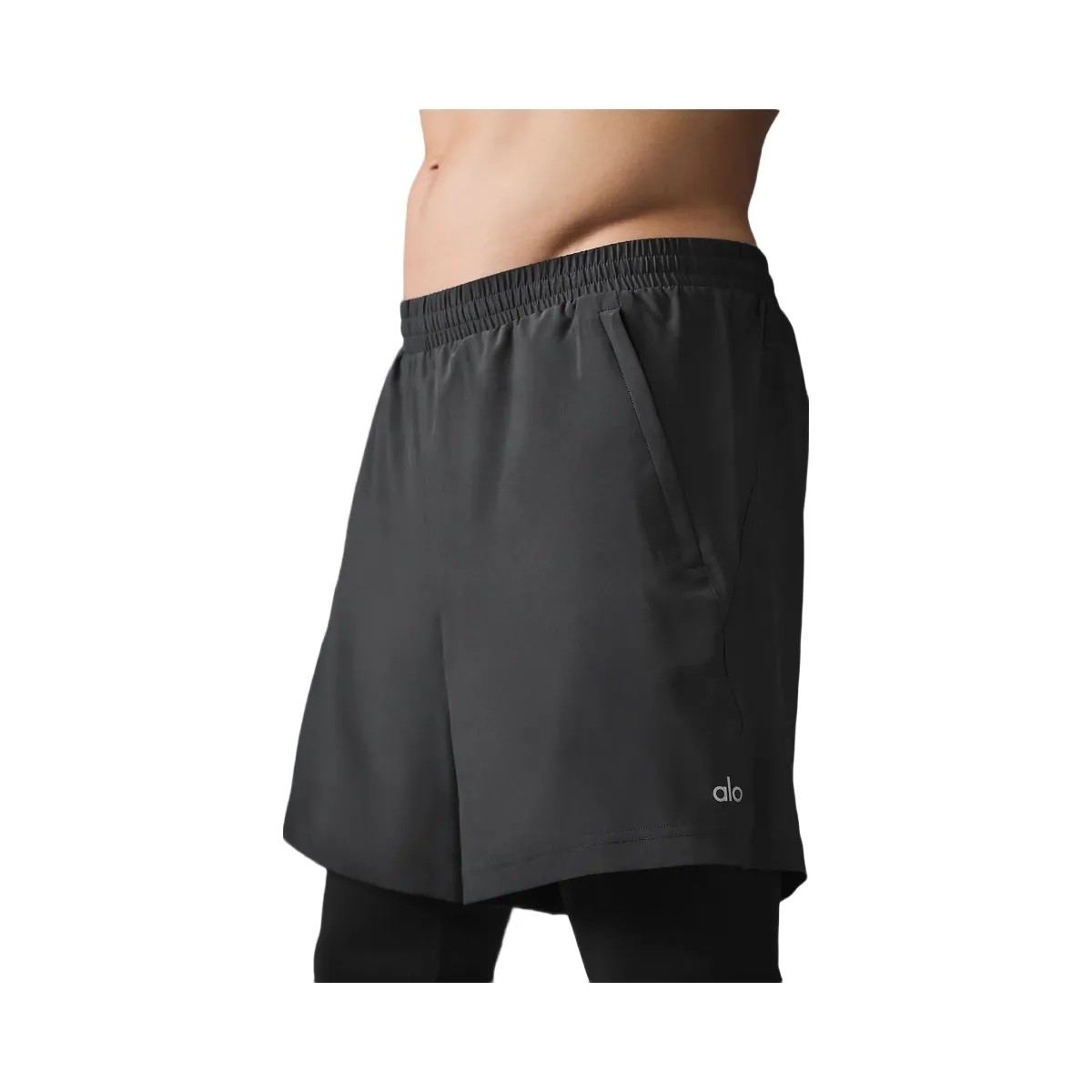 Alo Men's 5" Revival 2-in-1 Pant - Anthracite/Black - HypeFly India View 2