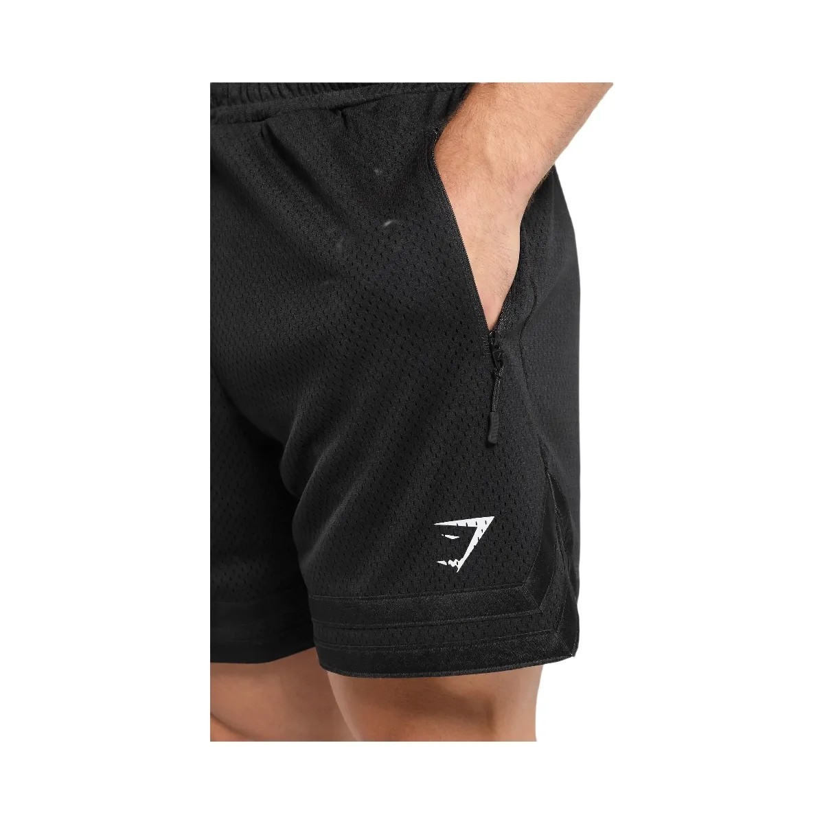 Gymshark Campus Mesh Shorts - Black/White Logo - HypeFly India View 4
