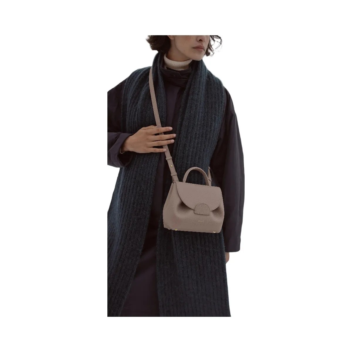 Polene Numero Un Nano Textured Taupe - HypeFly India View 3