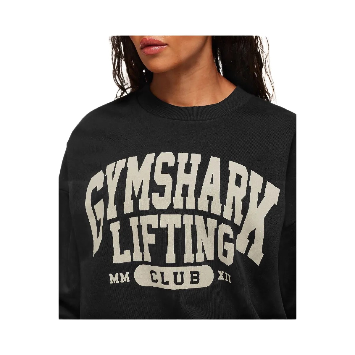 Gymshark Lifting Club Graphic Oversized Crew Neck - Black - HypeFly India View 4