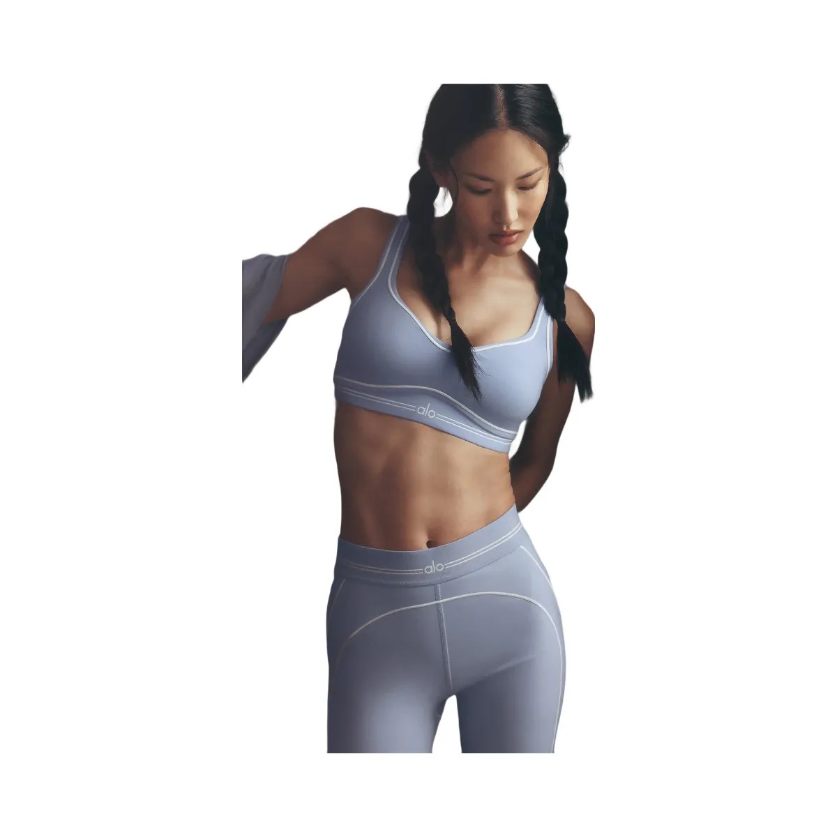 Alo Women's Airbrush Heart Throb Bra - Winter Frost/White - HypeFly India View 6