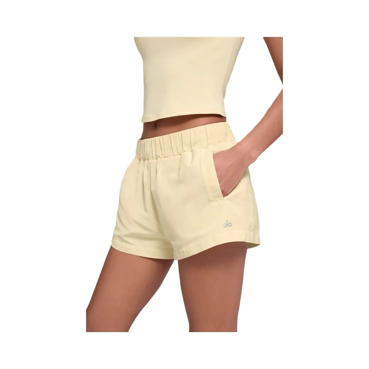 Alo Women's High-Waist Socialite Short - Candlelight Yellow - HypeFly India View 2