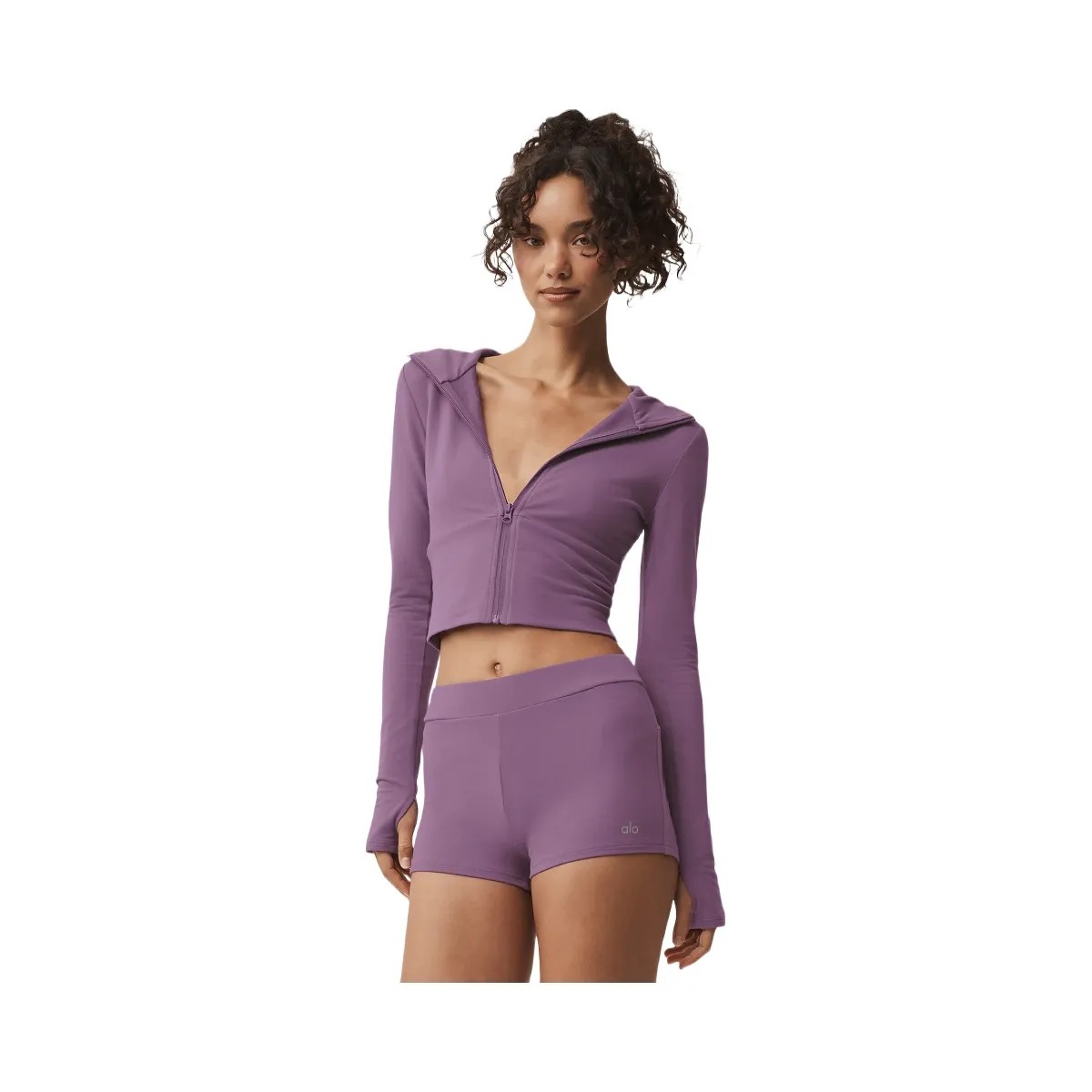 Alo Women's Sway Full Zip Hoodie - Plum Kiss - HypeFly India View 1