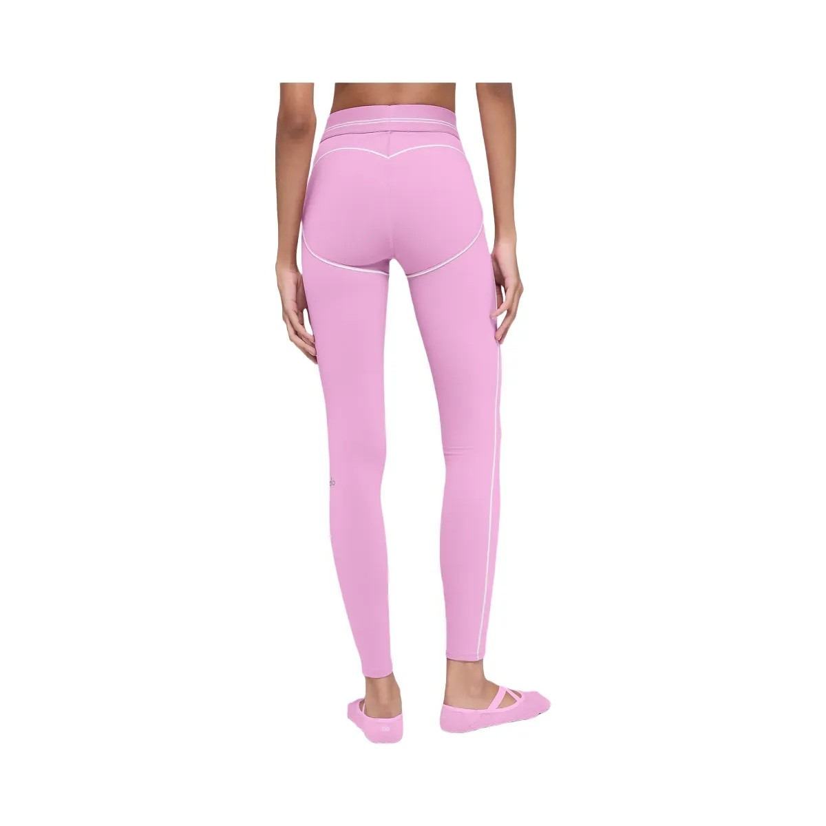 Alo Women's Airbrush High-Waist 7/8 Heart Throb Legging - Candy Heart Pink/White - HypeFly India View 1