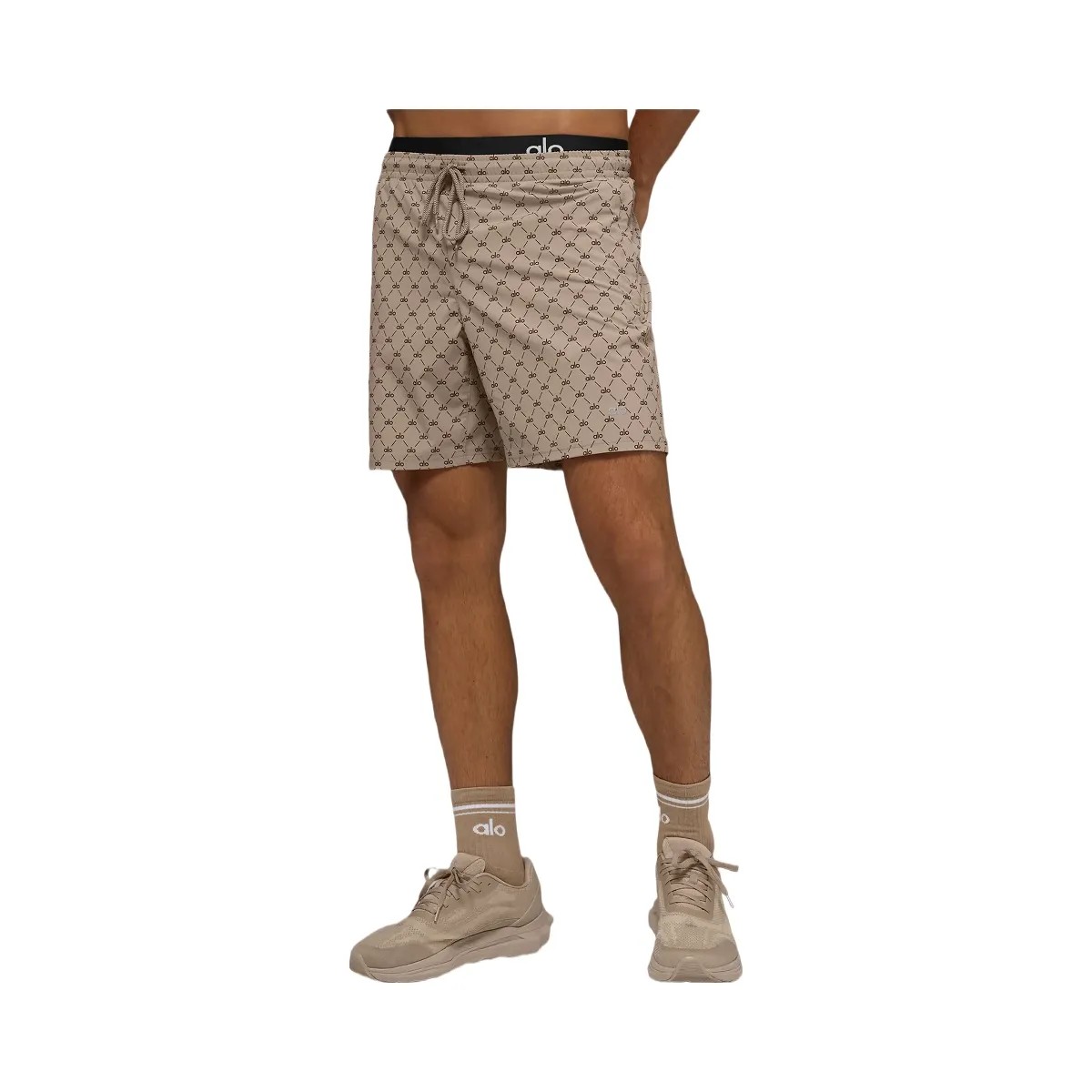 Alo Men's 7" Diamond Circuit Short - Gravel/Espresso - HypeFly India View 5