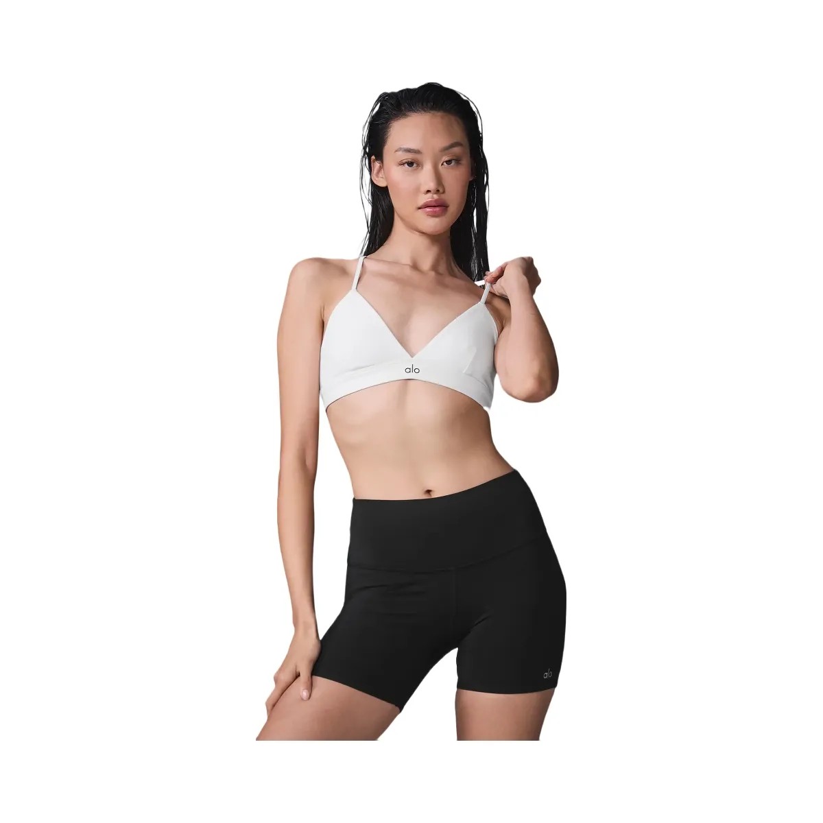 Alo Women's Splendor Bra - White/Black - HypeFly India View 2