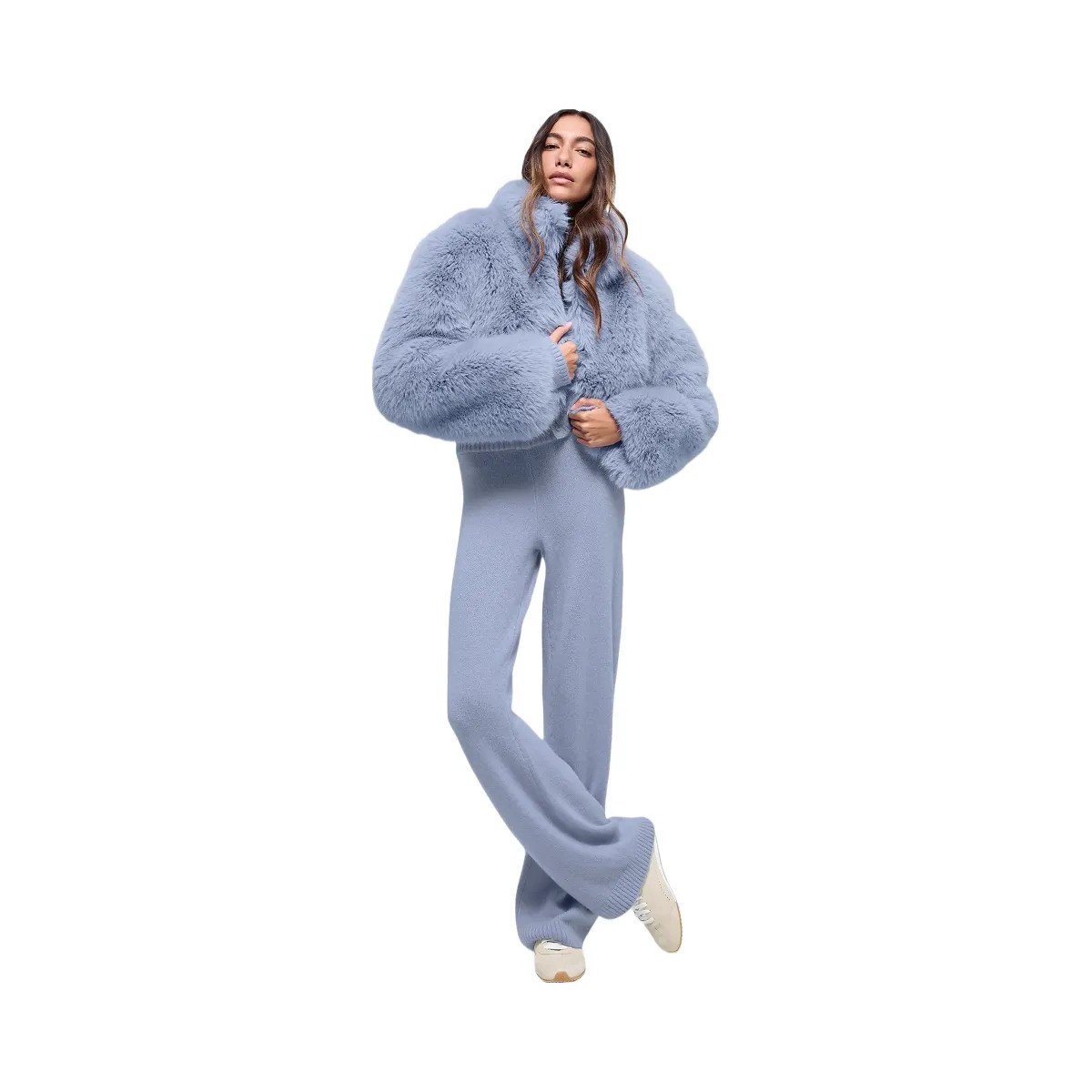 Alo Women's Opulent Faux Fur Cropped Jacket - Winter Frost - HypeFly India View 5
