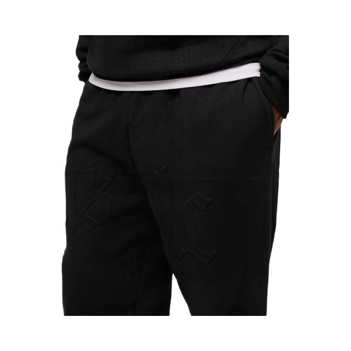 Gymshark Embossed Straight Leg Jogger - Black - HypeFly India View 4