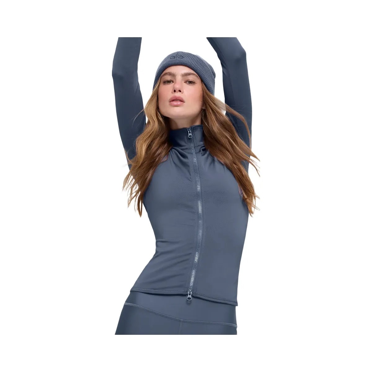 Alo Women's Airlift Winter Warm Radiant Full-Zip Jacket - Bluestone - HypeFly India View 4