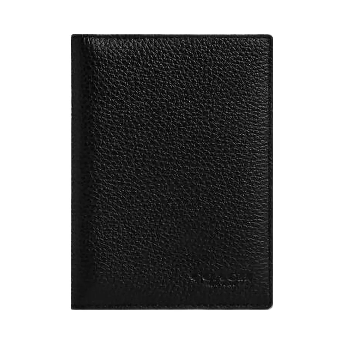 Coach Passport Card Case Pebbled Leather-Gunmetal-Black - HypeFly India View 1