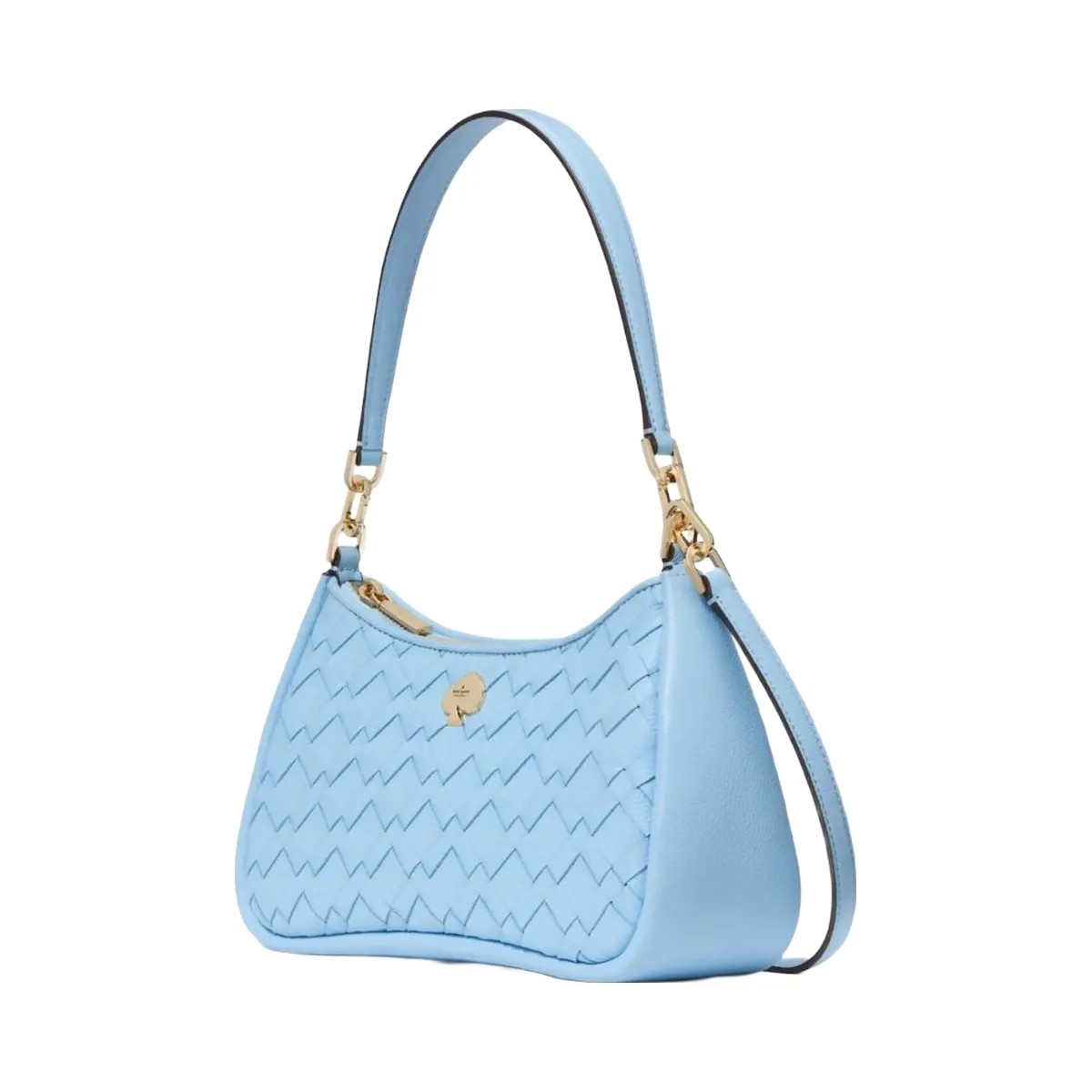 Kate Spade Kayla Woven Leather Small Convertible Shoulder Bag Montauk Blue - HypeFly India View 1