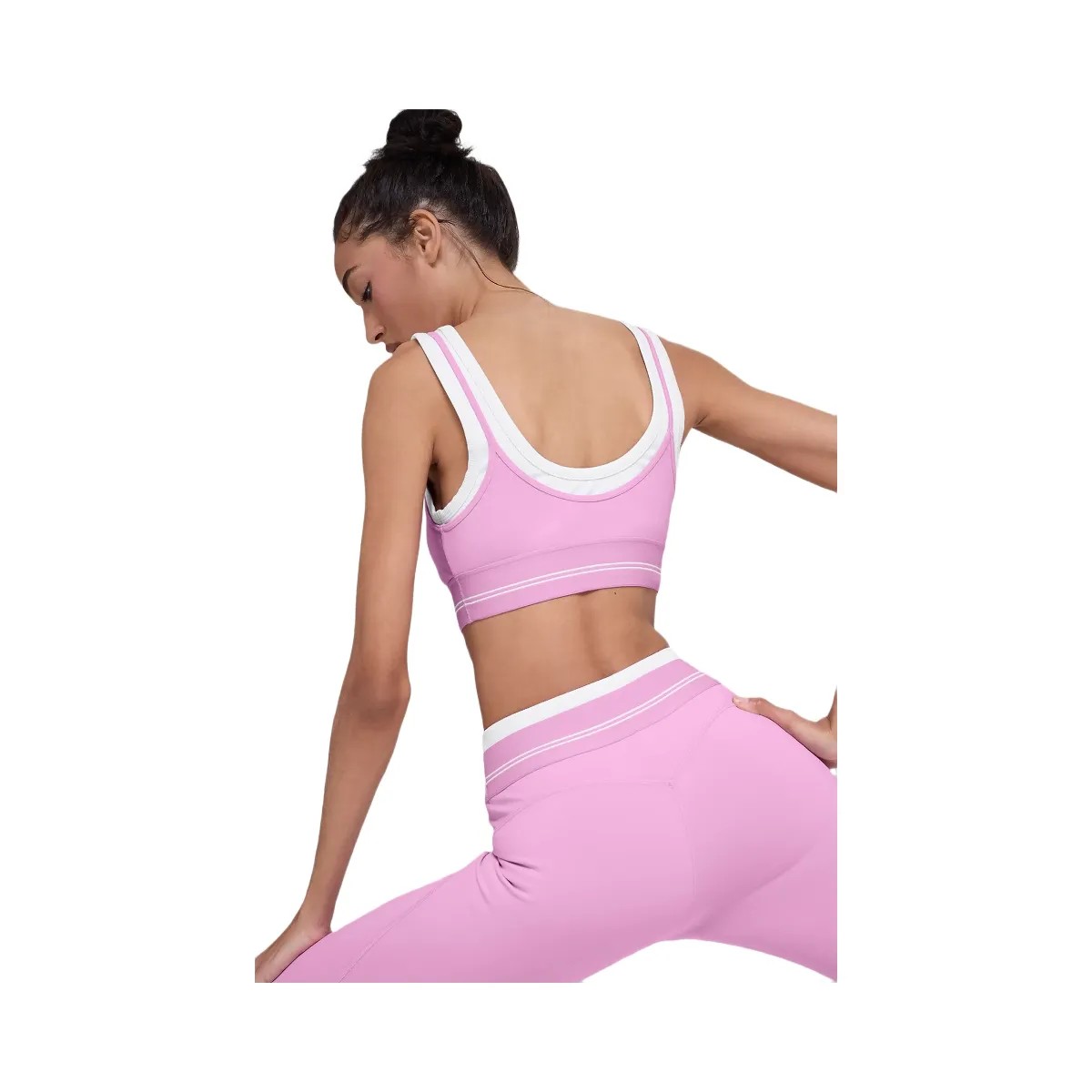 Alo Women's Airbrush Better Together Bra - Candy Heart Pink/White - HypeFly India View 4