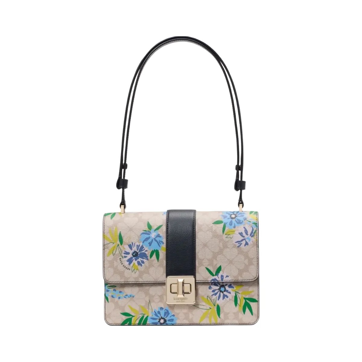 Kate Spade Flower Floral Small Flap Shoulder Bag Blazer Blue Multi - HypeFly India View 1