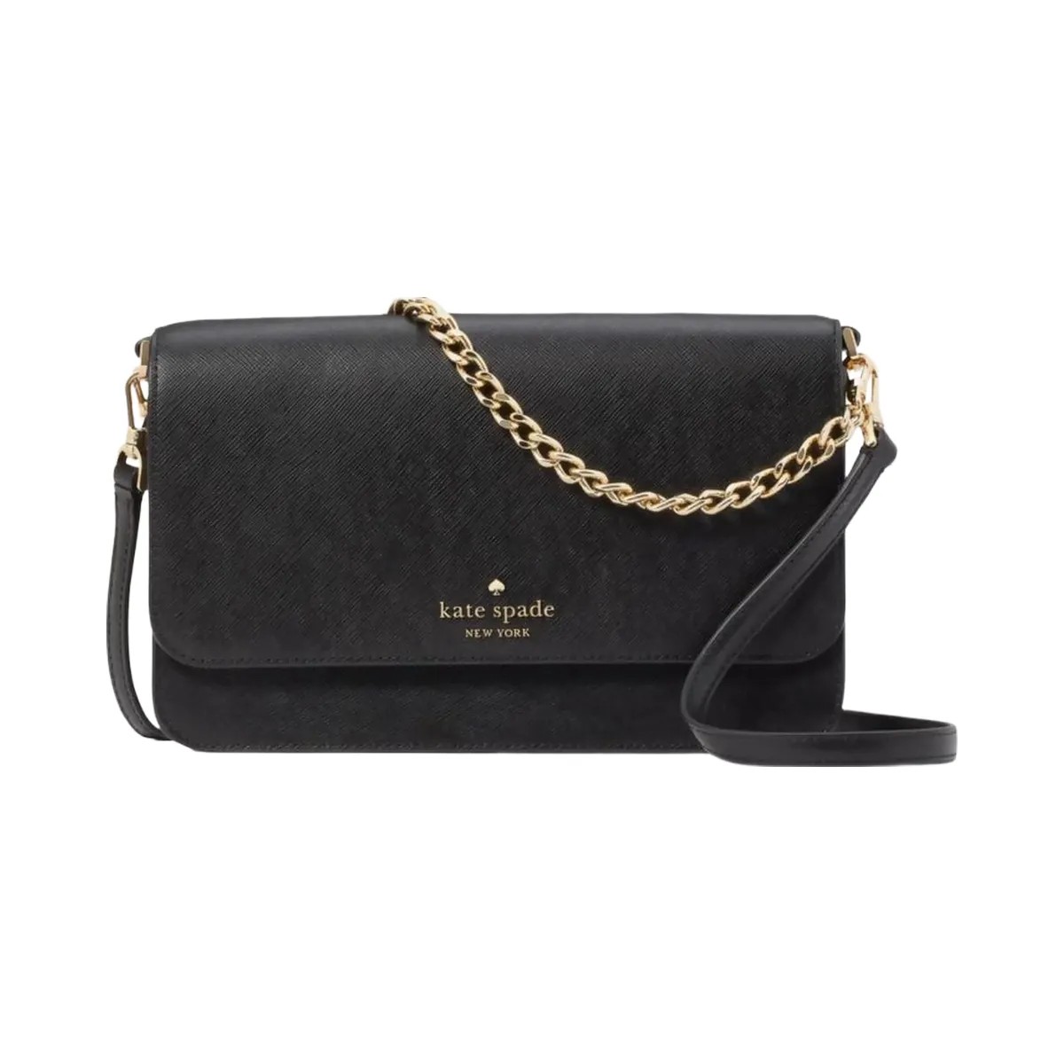Kate Spade Madison Willow Medium Flap Convertible Crossbody Purse Black - HypeFly India View 1